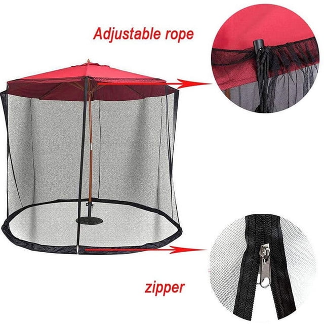 Birdeem Outdoor Patio Straight Rod Umbrella Parasol Sun Umbrella Net Cover