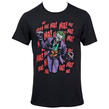 DC Comics Batman Joker Character with HA! HA! HA! All Over T-Shirt-XLarge