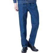 Men's Jeans Relaxed Fit Men's Classic Solid Blue Double Pocket Sporty Casual Work Jeans Jeans Moto Homme Blue XXL