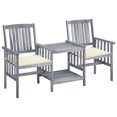 thumbnail image 1 of vidaXL Garden Chairs with Tea Table and Cushions Solid Acacia Wood, 1 of 5
