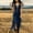 Navy, variant on Lovzfmll Women Round Neck Sleeveless Bodycon Midi Dress, Faux Texture Fringe Hem Front Zipper Dress Black, 2XL