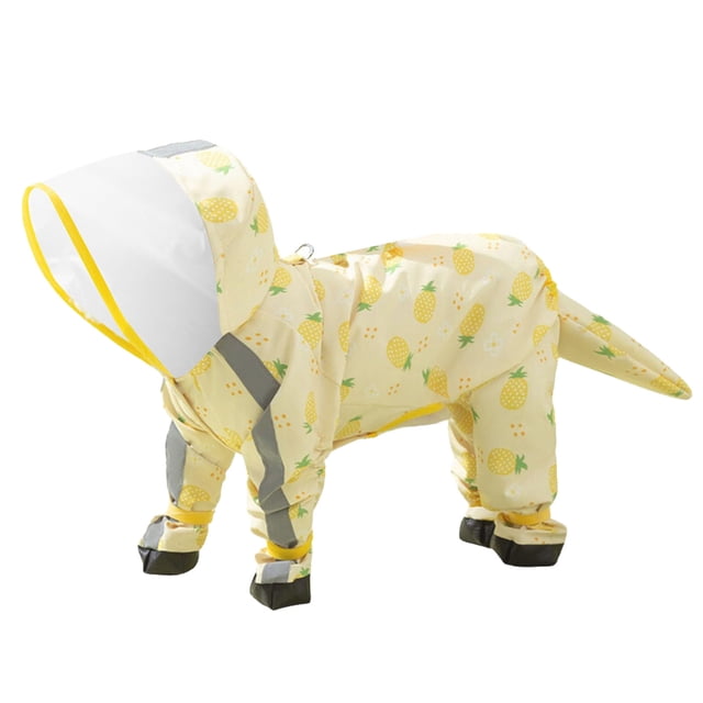 SIfdSeng Small Dog Raincoat Hooded with D Ring Full Coverage Dog Rain Jacket Slicker Poncho Dog Rain Jacket with Reflective Strip Rainboot Dog Hoodie for Small Dogs Girl