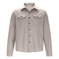 thumbnail image 4 of LOVZFMLL Vestes pour Hommes Homme Hiver Manches Longues Boutons Poches Col Rabattu Veste Manteau, 4 of 6