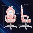 thumbnail image 3 of HOMCOM Cute Gaming Chair, Reclining Gamer Chair with Footrest, Pink, 3 of 10