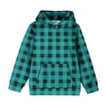 thumbnail image 3 of MeetoTime Sweat à Capuche Surdimensionné pour Filles et Garçons Manches Longues Col Rond Imprimé à Carreaux Pull Automne Hiver pour Enfants, 3 of 6