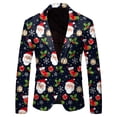 thumbnail image 1 of Men Christmas Snowflake Santa Suits for Big Men Printed Pocket Lapel Button Young Men Suits Suit Jacket Suit, 1 of 3