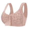 thumbnail image 1 of Kcodviy Women Full Cup Print Medium Support Sports Bras for Women Thin Plus Size Front Strapless Bra for Women Button Wireless Sports Lace Padded Sports Bra Breast Cover Large Size Bras, 1 of 3