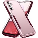 REQO for Galaxy A14 5G Phone Case,Samsung Galaxy A14 5G Case with Screen Protector,Heavy-Duty Tough Rugged Shockproof Protective Phone Case for Samsung A14 5G, Pink