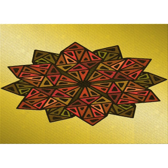 Ahgly Company Machine Washable Indoor Rectangle Transitional Bright Gold Yellow Area Rugs, 7' x 10'