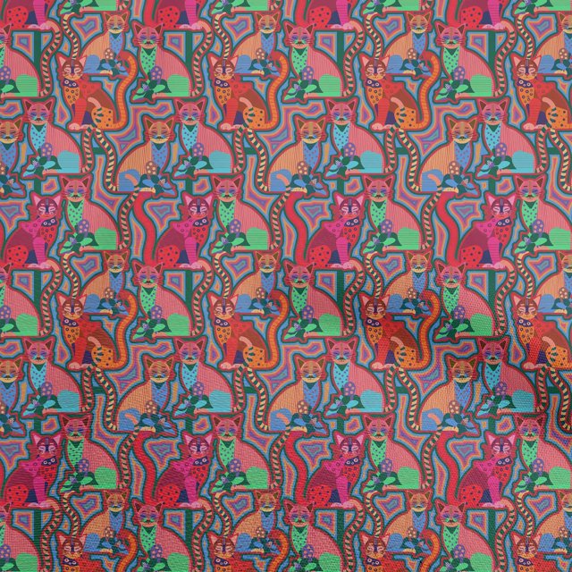oneOone Georgette Viscose Light Red Fabric Abstracts Fabric For Sewing Printed Craft Fabric By The Yard 42 Inch Wide