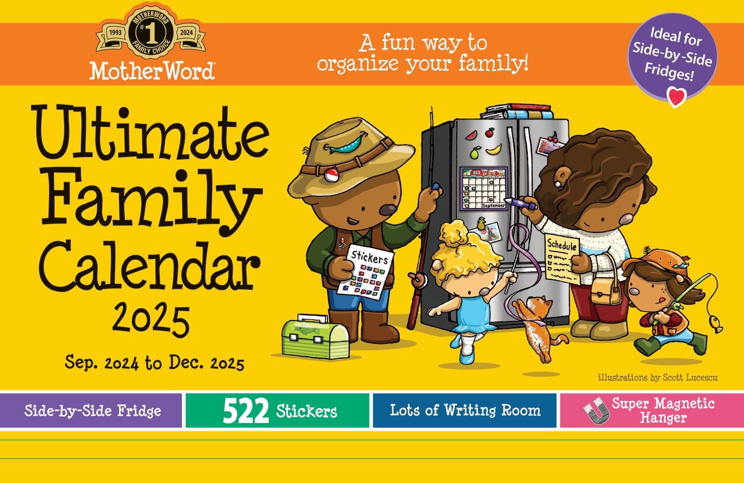 2025 Motherword Magnetic Fridge Calendar, English
