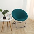 thumbnail image 4 of Housse de Chaise Ronde en Jacquard, Housse de Chaise Lune en Polyester à Haute Extensibilité, Protection pour Meubles de Salon, Lavable, Bleu, Taille, 4 of 8