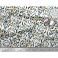 thumbnail image 2 of Soimoi Rayonne Tissu Couronne, Feuilles & Fleurs Roses Tissus Imprimés par Yard 56 Pouces de Large, 2 of 3