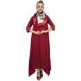 thumbnail image 3 of Bimba Kurta Indienne en Rayonne Ourlet Asymétrique Décontractée avec Foulard - 26, 3 of 9