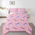 thumbnail image 1 of Erosebridal Ensembles de Literie Nœud de Rêve Double avec Couette, Insert de Couette Nœud Rose Violet, Déco Maison pour Filles, Réversible, 1 of 7