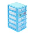 thumbnail image 2 of HLONK Boîte de Rangement en Polypropylène à 5 Tiroirs Bleu Ciel, 2 of 4