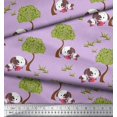 thumbnail image 2 of Soimoi Velvet Fabric Tree & Dog Kids Print Fabric by The Yard 58 Inch Wide, 2 of 3
