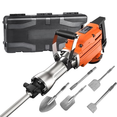 VEVOR Demolition Jack Hammer, 2200W Electric Jackhammer Heavy Duty, 1350 BPM Concrete Breaker 6pcs Chisels Bit Chipping W/Case