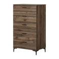thumbnail image 2 of South Shore Musano 5-Drawer Chest with Metal Legs for Adult, in Natural Walnut, 2 of 12
