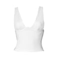 thumbnail image 2 of Women's Solid Color V Neck Sleeveless Belly Button Slim Fit Sexy Top, 2 of 6