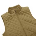 thumbnail image 4 of Bienzoe Gilet Matelassé Léger pour Femme, Doudoune Rembourrée, Mode, Fermeture Éclair, Veste Décontractée, Beige, G, 4 of 6