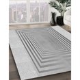 thumbnail image 3 of Ahgly Company Tapis de Zone Rond d'Intérieur Lavable à la Machine, Style Transitionnel, Gris Canon, 6 Pieds Rond, 3 of 7