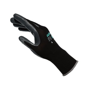 SAFEDENN 13G Gants de sécurité en nylon, compatibles avec les écrans tactiles, antidérapant & Revêtement en nitrile lisse résistant à l'abrasion, idéal pour le jardinage, le travail du bois & Utilisation mécanique