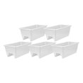 thumbnail image 1 of HC Companies Heavy Duty 24 In Plastic Deck Rail Box Planter, White (5 Pack), 1 of 6