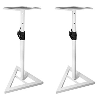 Rockville Paire de Supports de Haut-Parleur de Studio avec Hauteur Réglable, White (RVSM1
