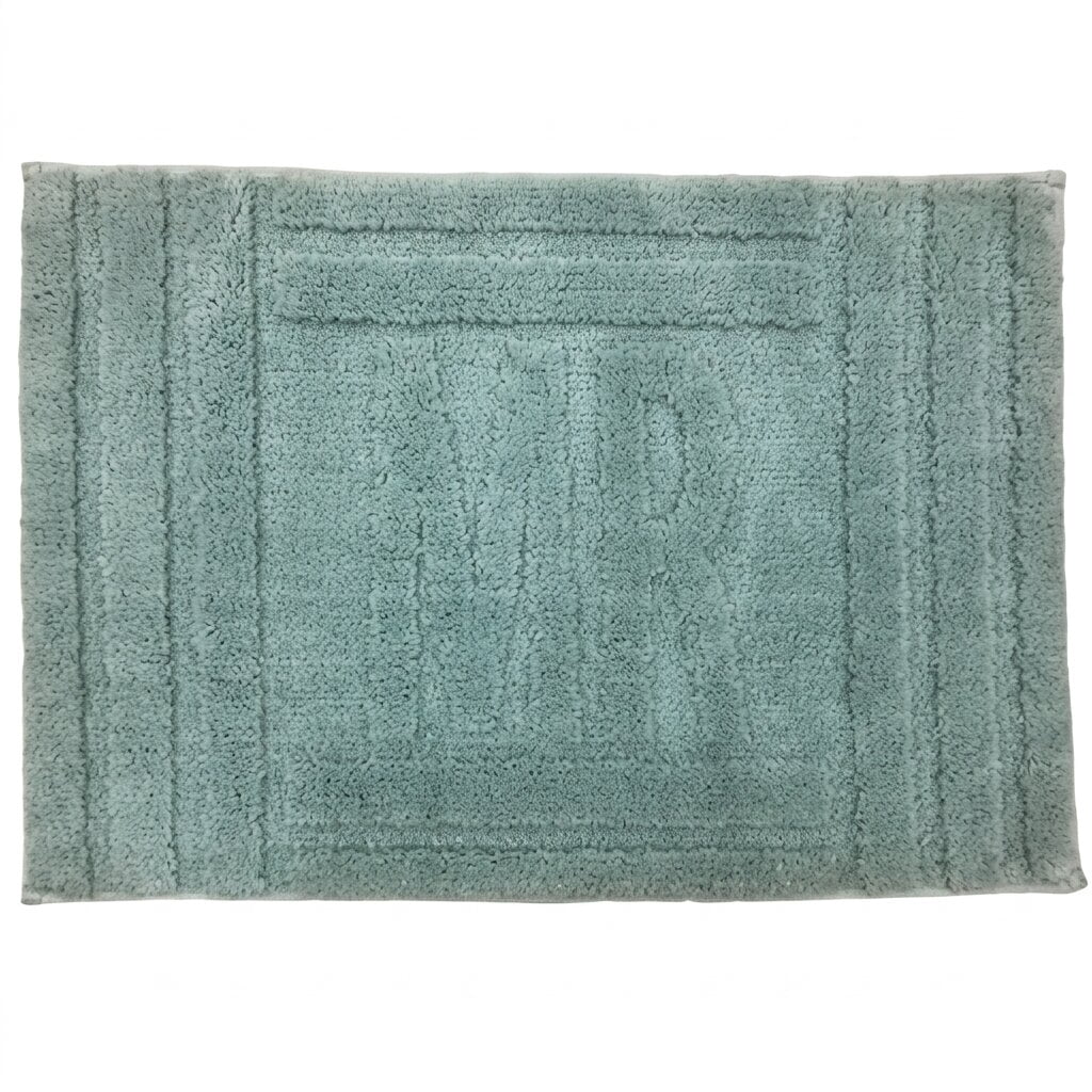 Home Decor Inc. Naples Traditional Soft & Plush "MR" Blue Microfibre Bath Mat, 1.7' x 2.5', pack of 2