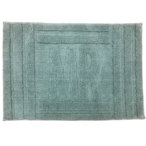 Home Decor Inc. Naples Traditional Soft & Plush "MR" Blue Microfibre Bath Mat, 1.7' x 2.5', pack of 2