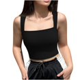 thumbnail image 1 of Timegard Tank Tops for Women Ribbed Square Neck Sleeveless Slim Comfy Cropped Tops Tee Summer Fashion, 1 of 5