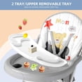 thumbnail image 2 of Portable Baby High Chair, Eat and Grow Toddler Dining Chair, Simple Fold Highchair with 2 Removable Tray and 5 Point Safety Belt, 2 of 9