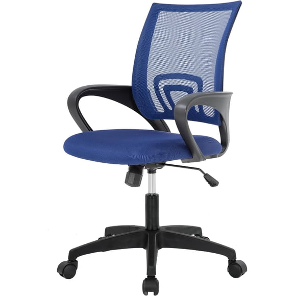 BestOffice Home Office Chair Desk Adjustable Lumbar Support Armrest Executive, High Density Mesh 360 Degree for Men Women, Blue