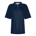 thumbnail image 3 of Yuyuzo Womens Short Sleeve T Shirts Summer Button Collared Business Casual Tunics Loose Fitted Basic Tees, 3 of 4