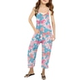 thumbnail image 2 of Girls Overall Bow Print Rompers for Girls Loose Casual Rompers with Pockets Girls Outfit 5-6 Y, 2 of 6