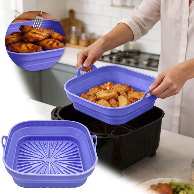 Doublures en Silicone pour Friteuse à Air Chaud 2026 Améliorées Silicone pour Friteuse à Air Silicone Réutilisable de Qualité Alimentaire Four Plateau de Cuisson Réutilisable Four