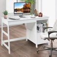 thumbnail image 3 of Giantex Wooden Computer Desk, Home Office Desk w/Large Storage Space, Multipurpose Ladder Writing Study Table, White, 3 of 8