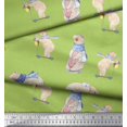 thumbnail image 2 of Soimoi Rayon Fabric Cycle,Rabbit & Bear Kids Print Sewing Fabric Yard 42 Inch Wide, 2 of 2