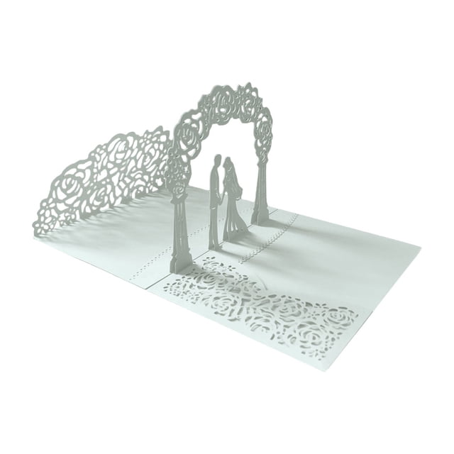Adpan 1-Card Elegant Tree Design Wedding Card With Holder For Bride Groom Congratulations All-Season Greeting Card Bridal Shower Decor Gold, Silver