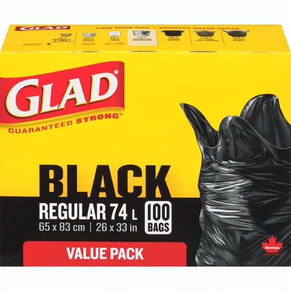 Black Garbage Bags, Regular 74L