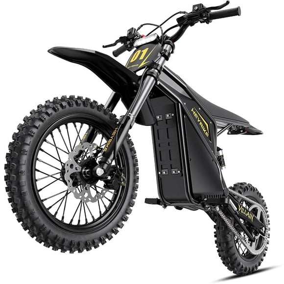 Heybike Villain Vélo de Terre Électrique pour Adultes, Batterie Électrique de 4160W Crête 52V 26AH Vélo de Terre Électrique, Moto Électrique à Pneus Larges 14 Pouces/12 Pouces pour Ados, Vélo de Montagne Tout-Terrain 50 Miles, UL 2849