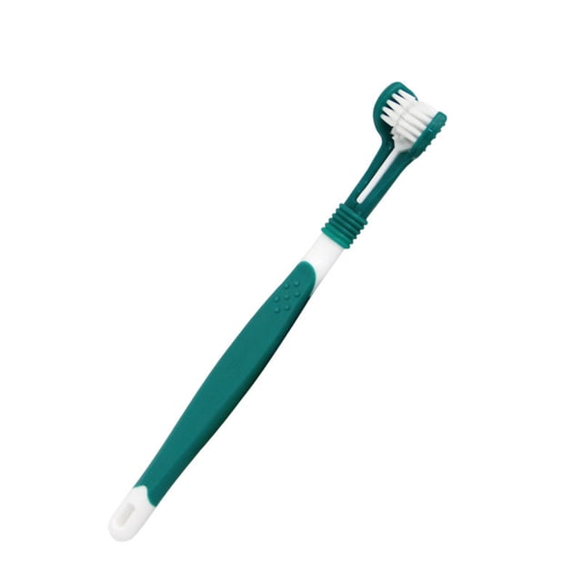 Headed Pet Toothbrush Three Dog Teeth Care Cleaning Mouth Tool