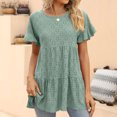 thumbnail image 1 of SMihono Hauts d'Été Décontractés pour Femmes, T-shirt Oversize à Manches Courtes et Col Rond pour Femmes 2023, 1 of 6