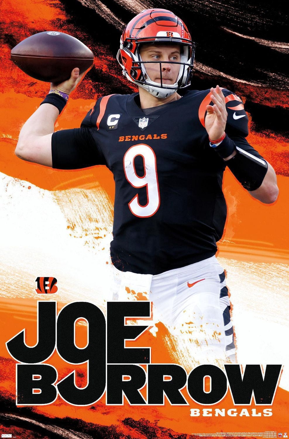 NFL Cincinnati Bengals - Joe Burrow 22 Wall Poster, 22.375" x 34"
