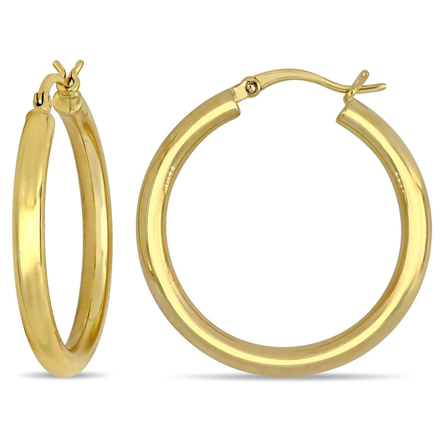 Miabella 10K Yellow Gold 30mm Hoop Earrings