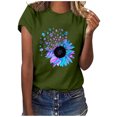 thumbnail image 2 of XZNGL Chemises pour Femmes Chemise à Manches Longues Femme Décontractée Impression de Lettres Manches Courtes Col Rond T-Shirt Ample Blouse Hauts, 2 of 7