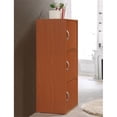 thumbnail image 4 of Hodedah 3 Shelf 3 Door Multi-Purpose Wooden Bookcase in Cherry Finish, 4 of 5