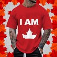 thumbnail image 2 of LUOGENLI T-shirts pour Hommes pour Homme Été Canada Fête de l'Indépendance Fête Nationale pour Imprimé Drapeau Rétro Col Rond Manches Courtes Hauts T-shirts Amusants pour Hommes T-shirts Graphiques Pâques TTG, 2 of 4