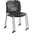 thumbnail image 2 of Safco Vy Straight Leg Stacking Chair with Caster in Black (Set of 2), 2 of 2